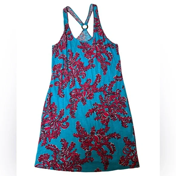 LILLY PULITZER Cotton Shore Tank Dress Searulean Blue Rhode Island Reef, Large - Picture 2 of 5